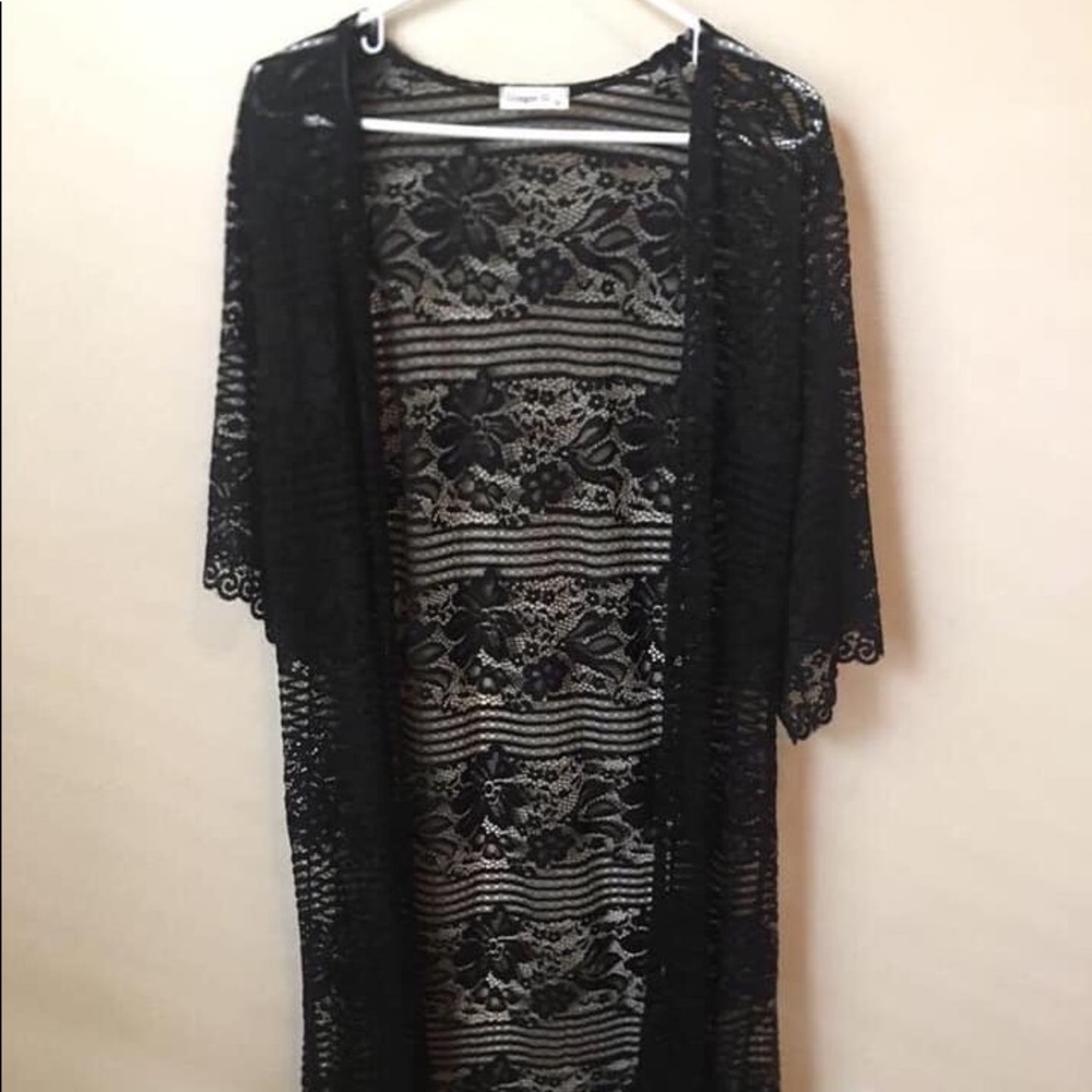 Black lace duster /ONE SIZE